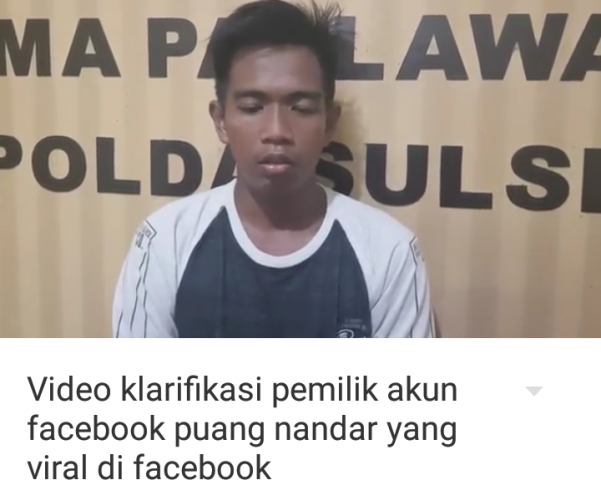 Pemilik Akun Facebook Puang Nandar Klarifikasi Telah Lecehkan Ulama