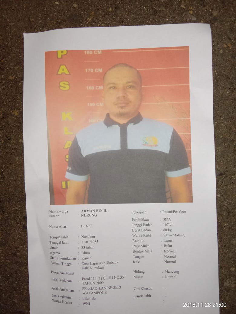 BREKING NEWS : Waspada, Dua orang Tahanan Dari Lapas Bone Kabur