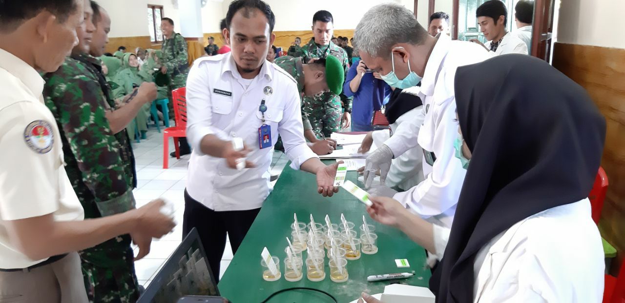 120 Personil Kodim 1403 Sawerigading Jalani Tes Urine