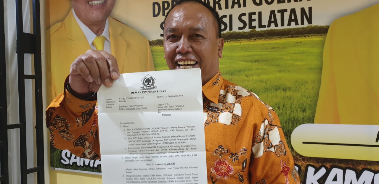 SAH, Amran Syam Oppo Jadi Ketua DPRD Luwu Timur
