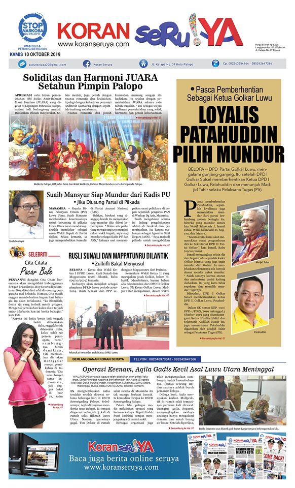 Legowo Diberhentikan Sebagai Ketua Golkar Luwu, Patahuddin : Terima Kasih NH