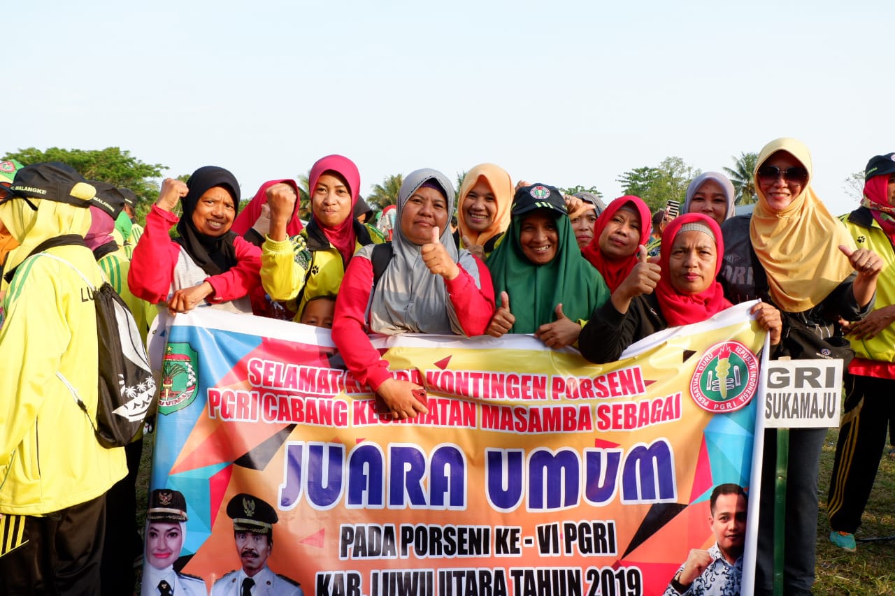 PGRI Masamba Juara Umum Porseni Tingkat Kabupaten