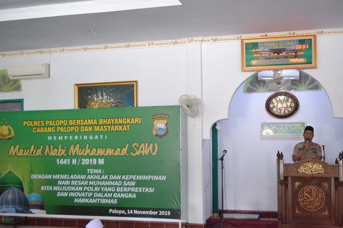 Wakapolres Palopo Sampaikan Pesan Ini di Acara Maulid Nabi