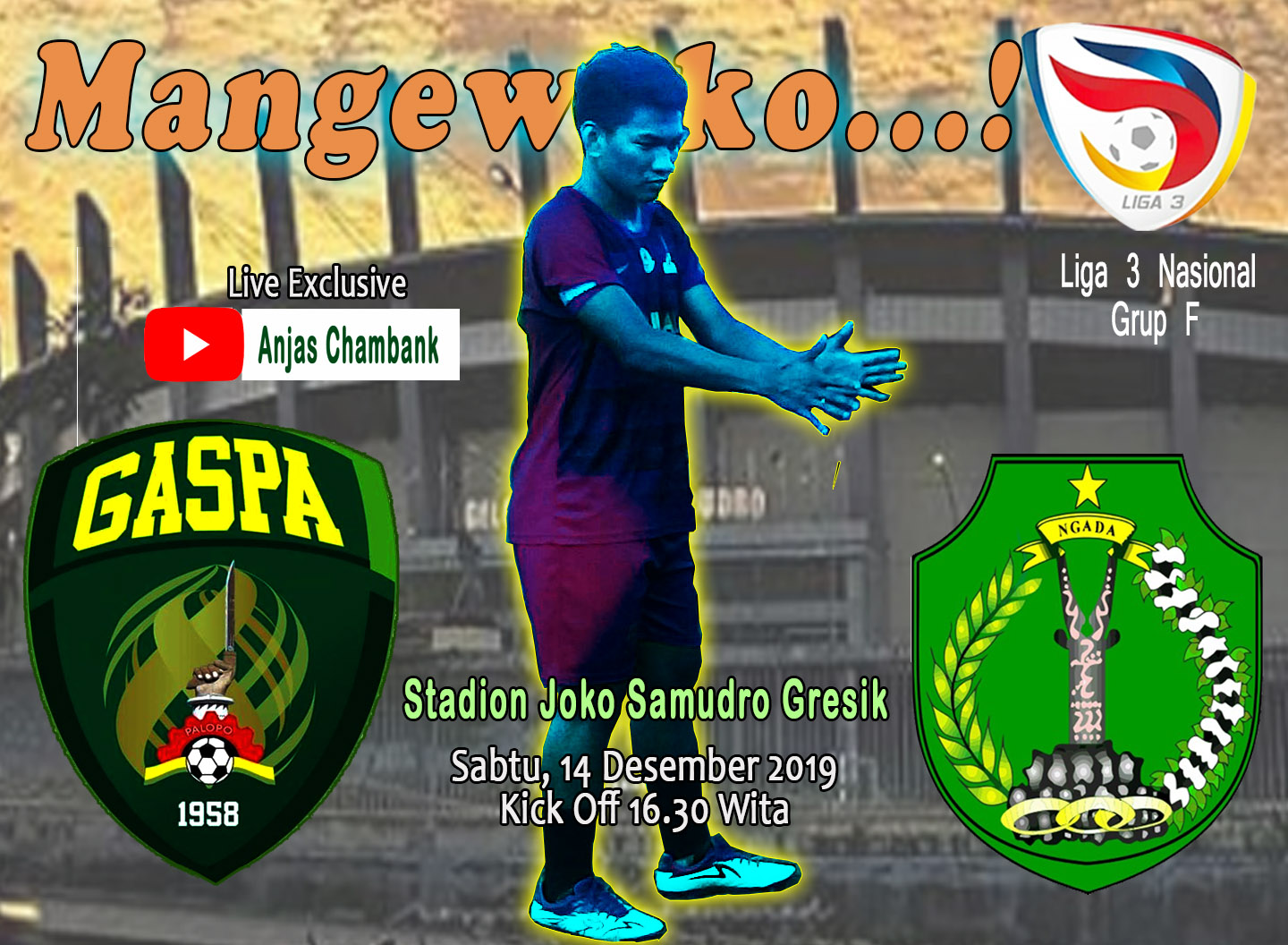 Horee! Akun Youtube Anjas Chambank Bakal Live Streaming Laga Gaspa 1958 Vs PSN Ngada