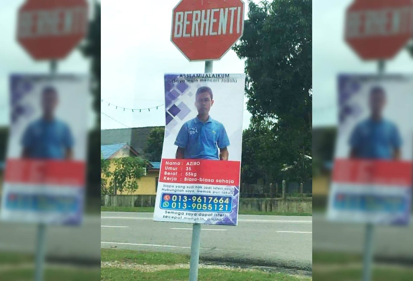 Unik! Pria Ini Sebarkan Spanduk di Pinggir Jalan Raya Demi Mendapatkan Jodohnya
