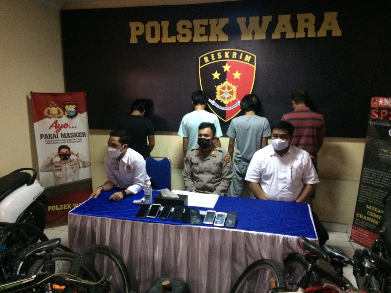Jenis Barang Curian Bervariasi, dari Motor, Sepeda Lipat, hingga HP, Tiga Pelaku Kini Diamankan di Polsek Wara