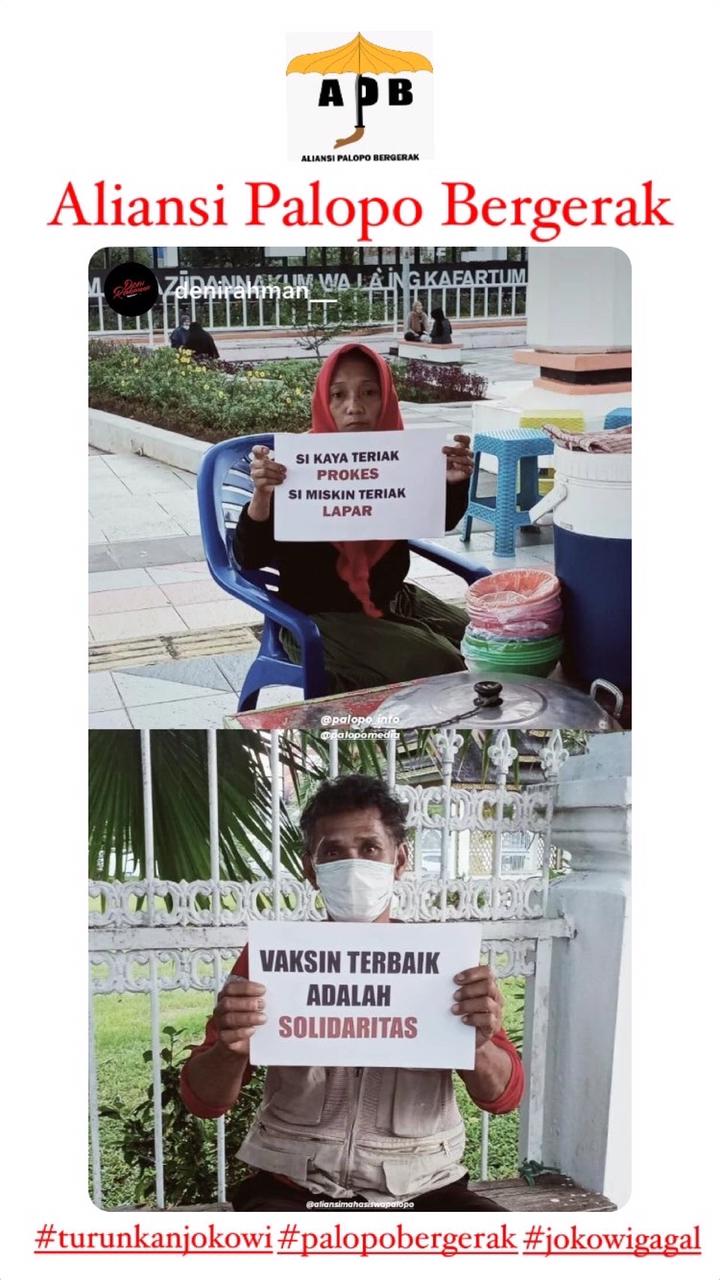 Unjuk Rasa Pedagang Kecil Gelar Poster Tolak PPKM dan Kritik Kebijakan Jokowi di Palopo