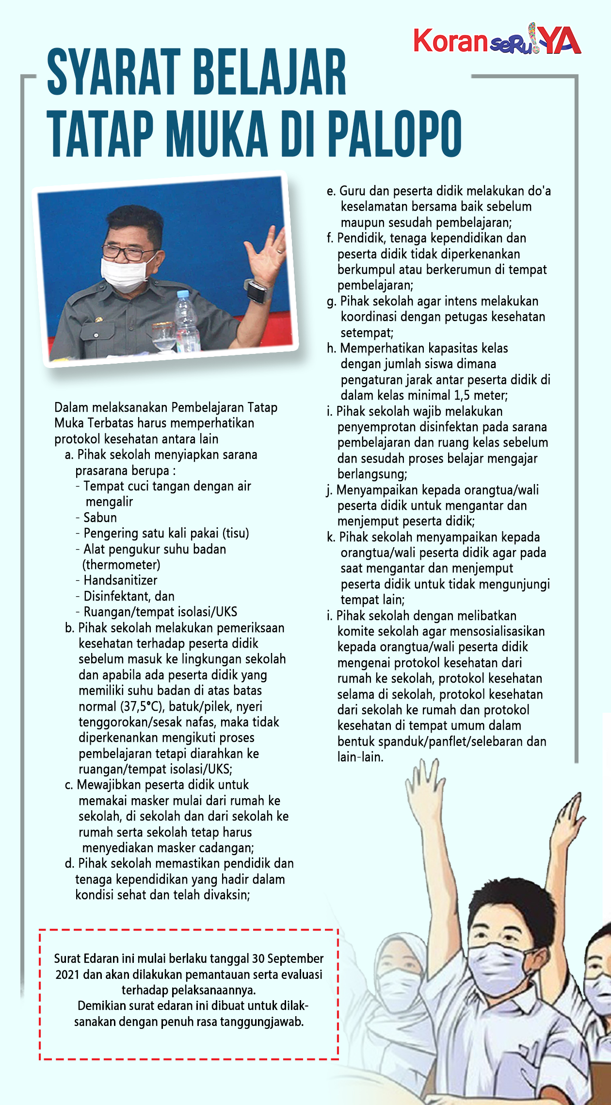 INFOGRAFIS : Walikota Palopo Akhirnya Izinkan Belajar Tatap Muka di Sekolah, Cek Syarat dan Ketentuannya