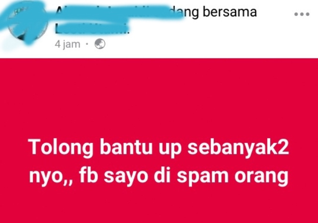 “Bantu UP Sebanyak-Banyaknya, FB-Ku Kena SPAM”, Benarkah UP Bisa Atasi Berbagai Masalah Akun FB?