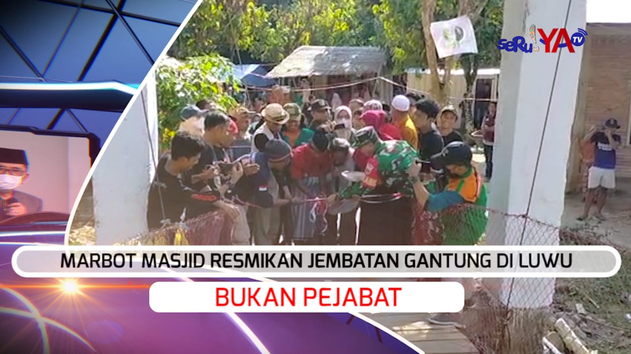 Bukan Diresmikan Pejabat,  Jembatan Gantung ‘Merah Putih’ di Lokasi Banjir Diresmikan Marbot Masjid, Tonton Videonya Ya
