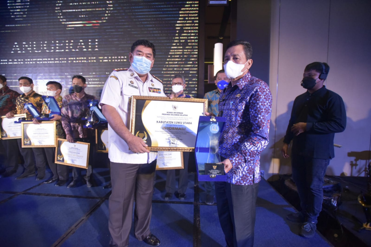 Luwu Utara Raih Predikat Tertinggi Pertama Anugerah Keterbukaan Informasi Publik di Sulsel