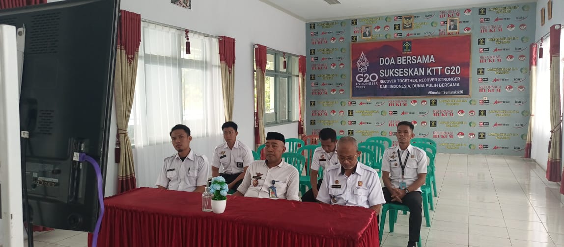 Dukung dan Sukseskan KTT G20, Pegawai Lapas Palopo Ikuti Doa Bersama