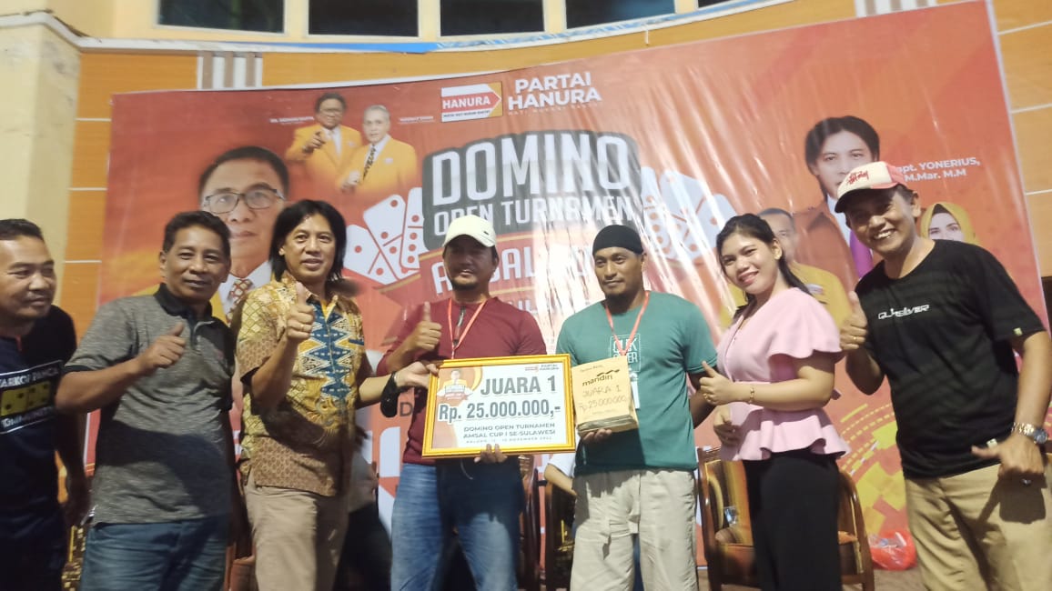 Pasangan Asal Luwu Utara Juara 1 Turnamen Domino Amsal Sampetondok, Bawa Pulang Uang Rp 25 Juta