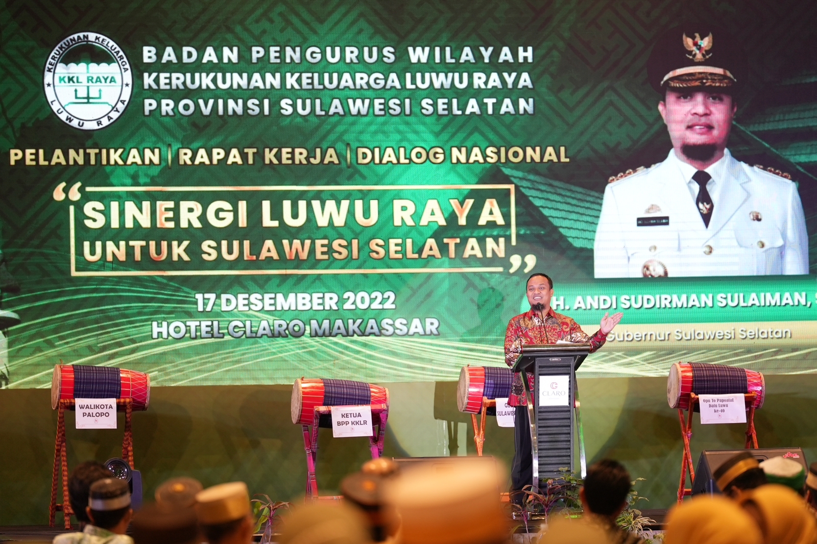 Hadiri Pelantikan KKLR Sulsel, Gubernur Andi Sudirman Tegaskan Komitmen Bangun Luwu Raya