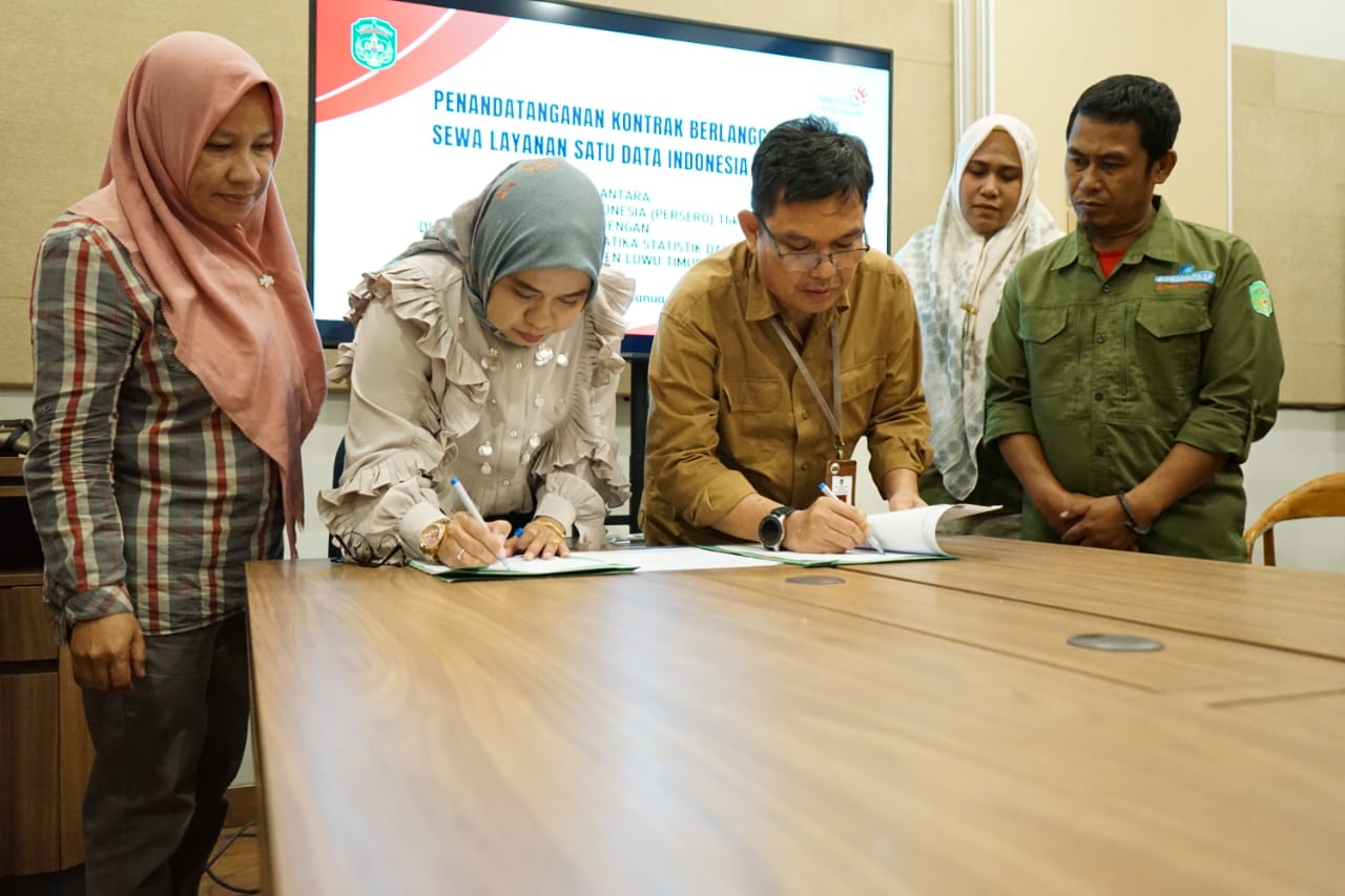 Platform Satu Data Indonesia, Diskominfo SP Lutim Teken Kerjasama PT Telkom