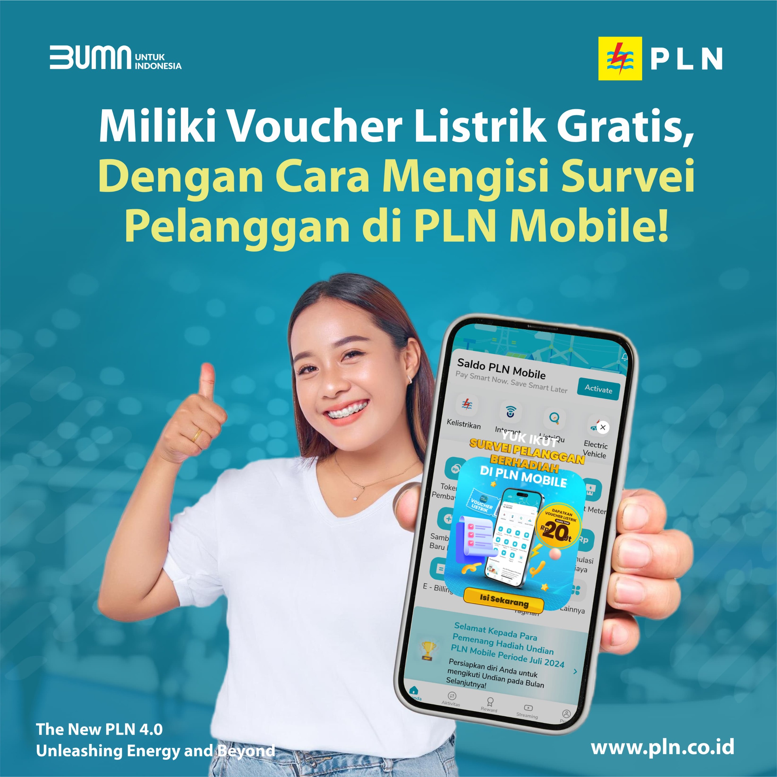 Ikuti Survei di PLN Mobile dapat Hadiah Voucher Listrik