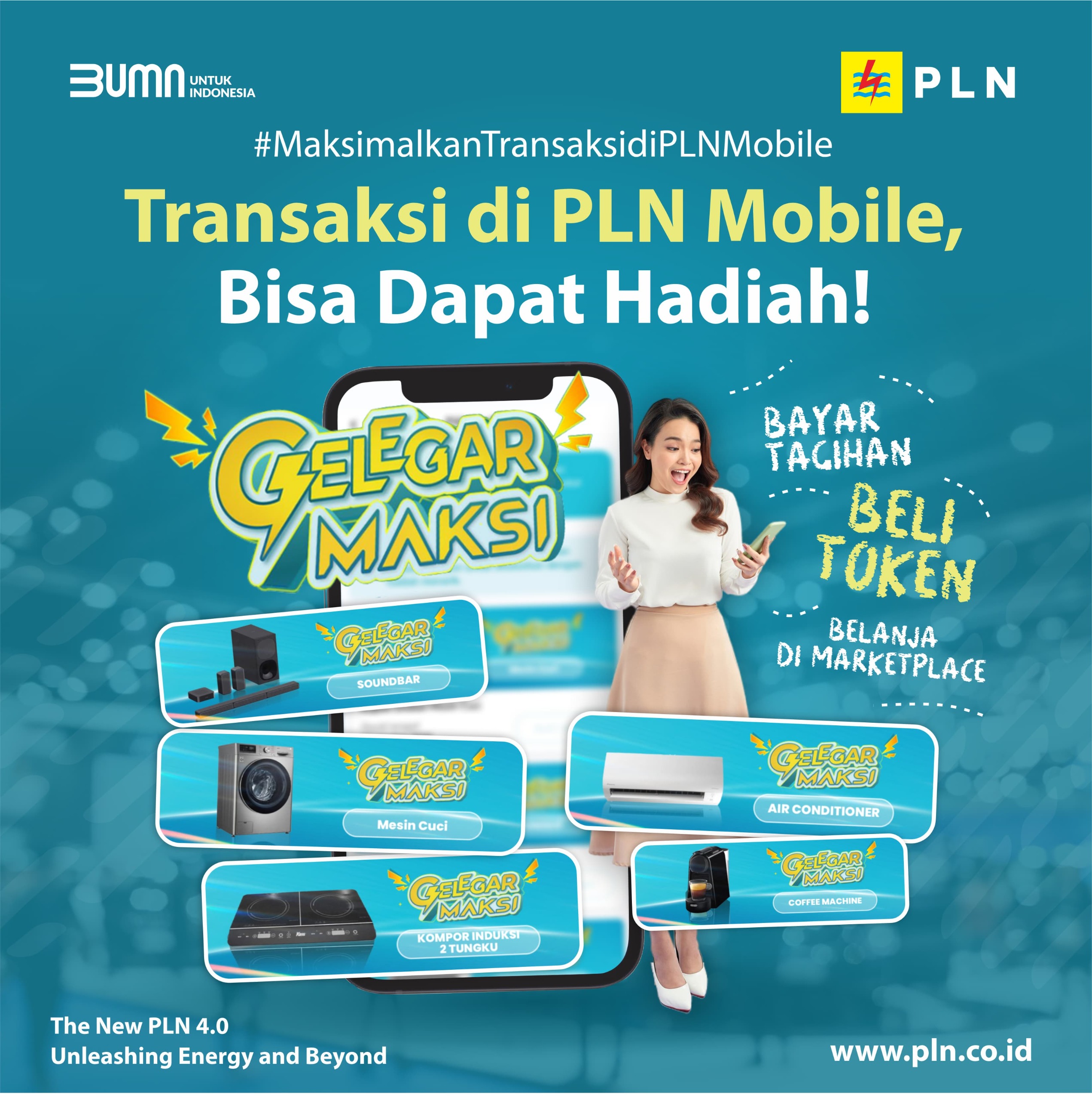 Tingkatkan Transaksi PLN Mobile , Menangkan Hadiah Menarik di Gelegar Maksi