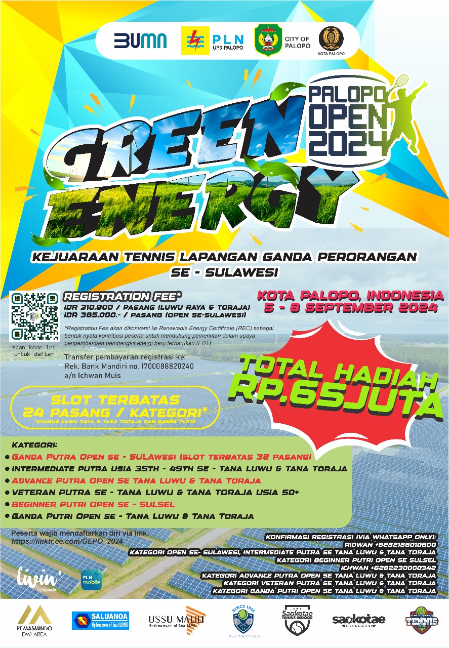 PLN UP3 Palopo gelar Turnamen Tenis ,Total Hadiah 65 Juta