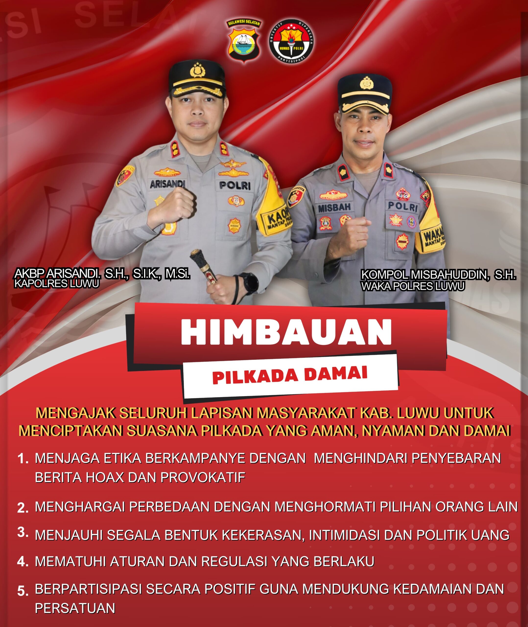 Kapolres Luwu Imbau Wujudkan Pilkada Damai