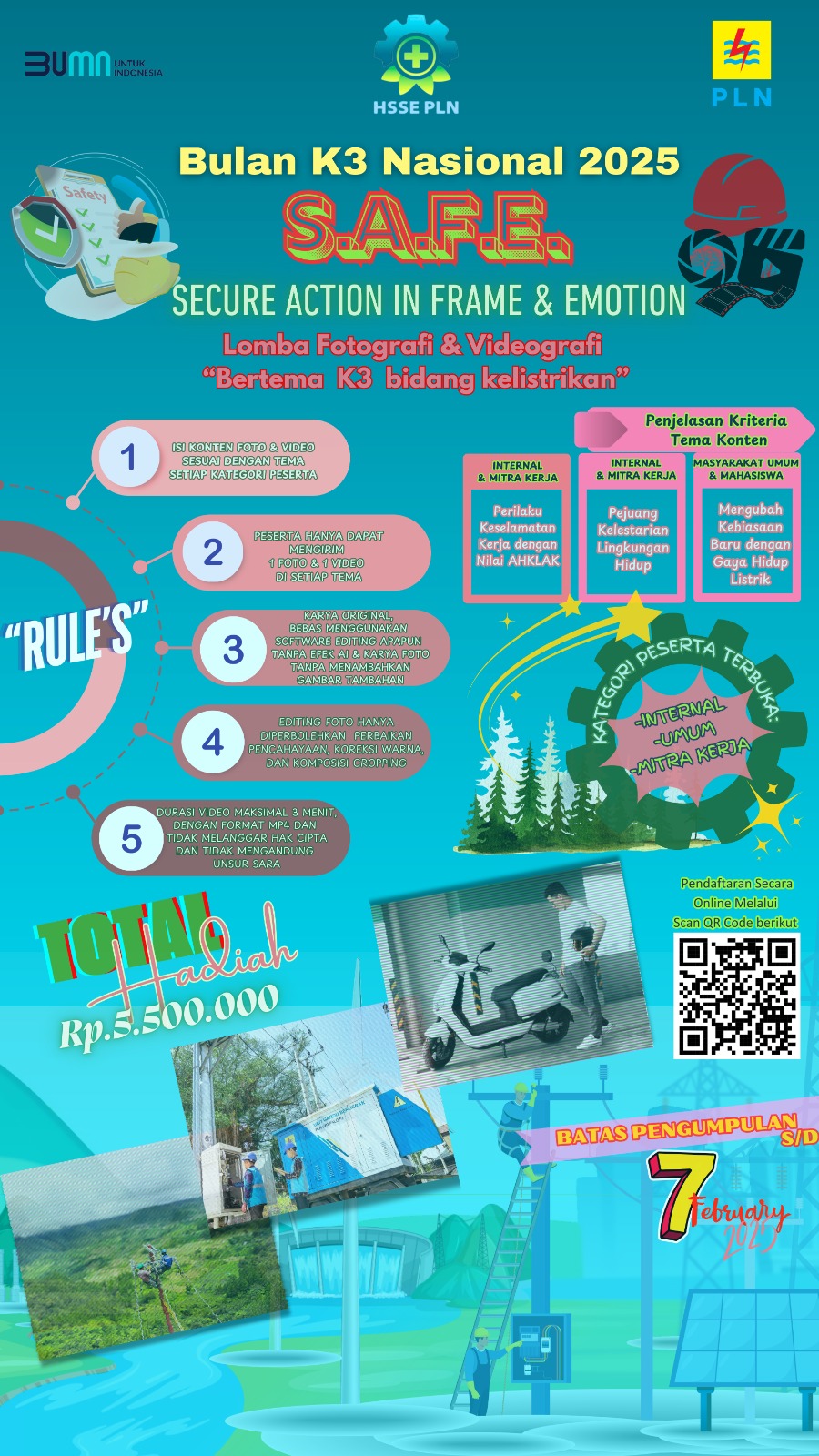 PLN UP3 Palopo Gelar Lomba Fotografi dan Video S.A.F.E 2025 ,Total Hadiah 5 jutaan