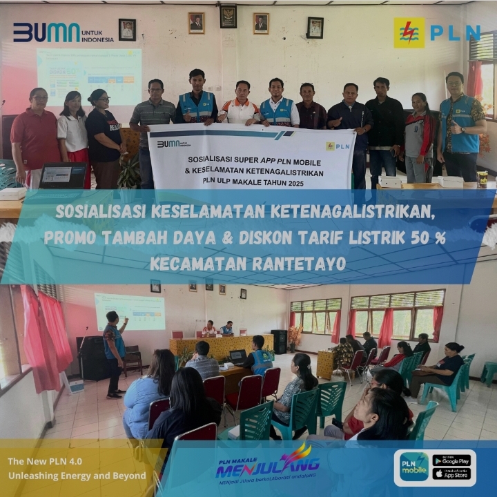 PLN ULP Makale Sosialisasi Produk layanan PLN dan Keselamatan Ketenagalistrikan di Kantor Kecamatan Rantetayo Kabupaten Tana Toraja