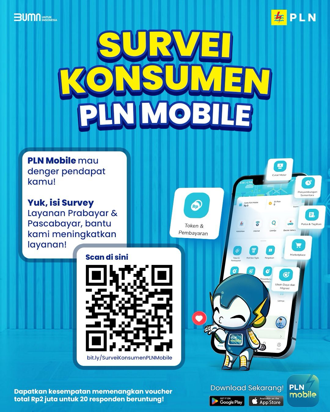 PLN Mobile Gelar Survei Pengalaman Pelanggan, Berhadiah Voucher Listrik Total Rp 2 Juta