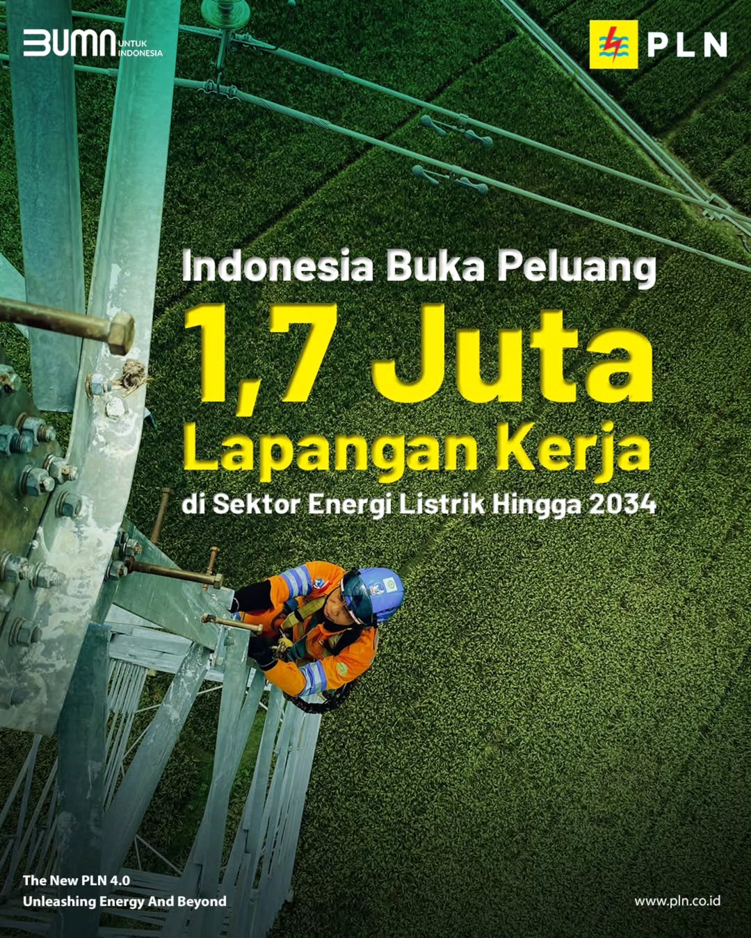 RUPTL 2025–2034 Siap Buka 1,7 Juta Lapangan Kerja, 760 Ribu di Sektor Green Jobs