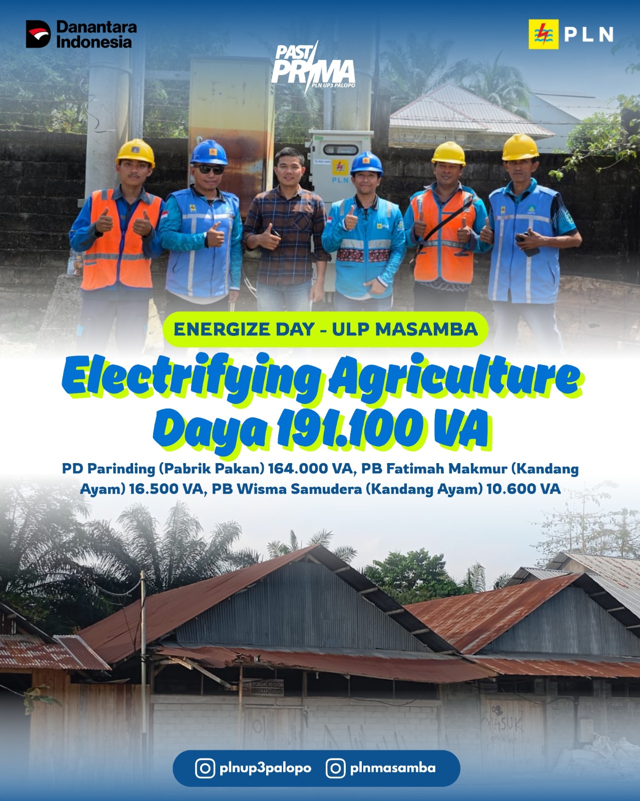 PLN ULP Masamba Dukung Ketahanan Pangan Lewat Program Electrifying Agriculture, Total Daya 191.100 VA