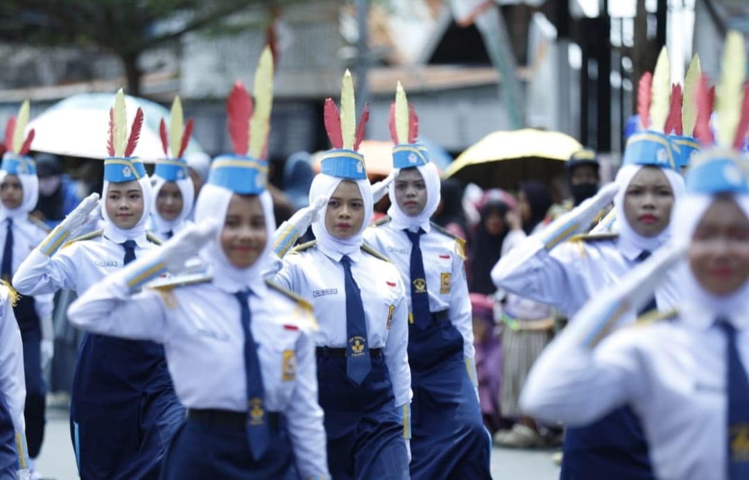 SMPN 5 Palopo Pertahankan Juara 3 Lomba Gerak Jalan Indah Tingkat Kota Palopo
