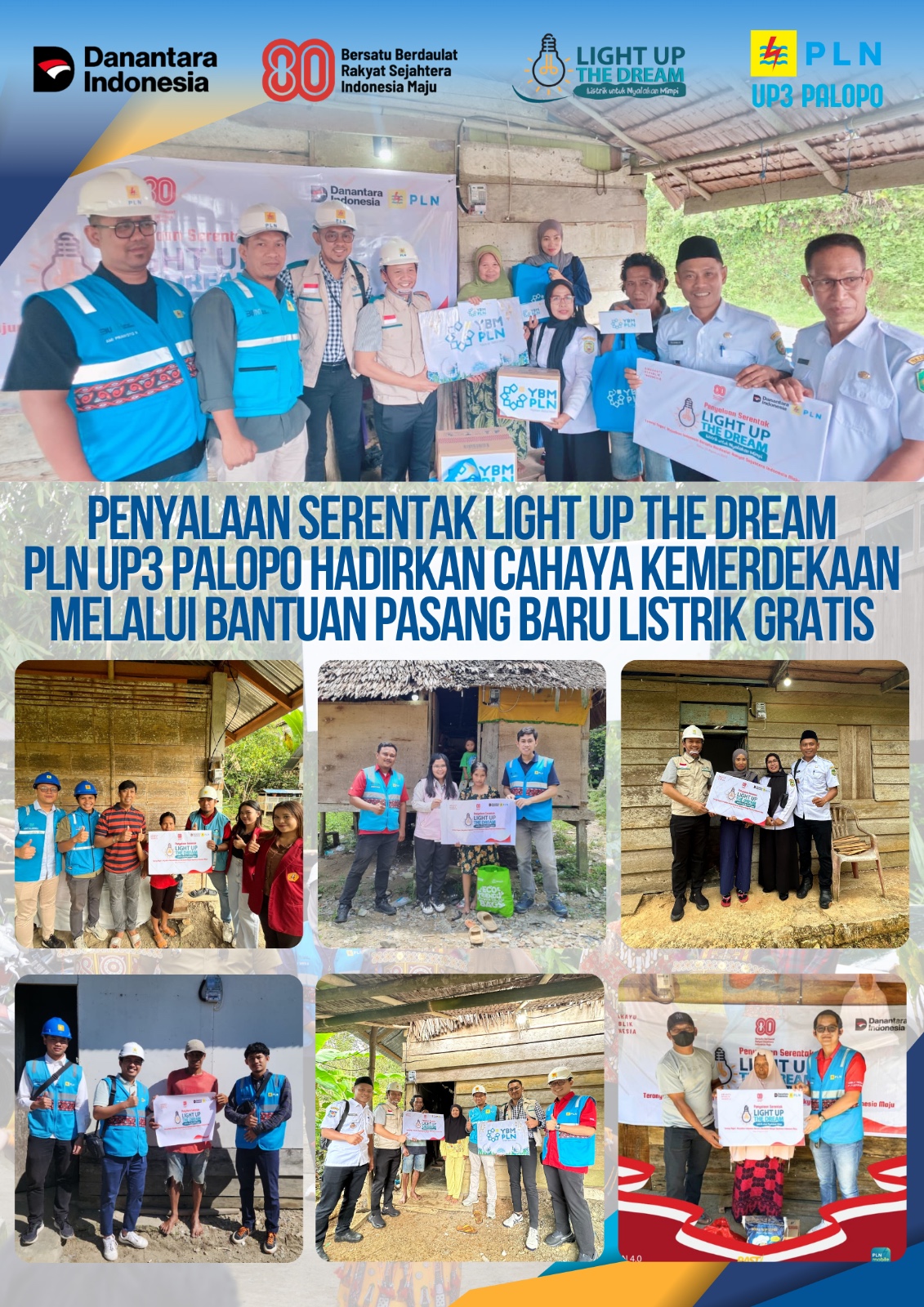 PLN UP3 Palopo Hadirkan Cahaya Kemerdekaan Melalui Bantuan Pasang Baru Listrik Gratis