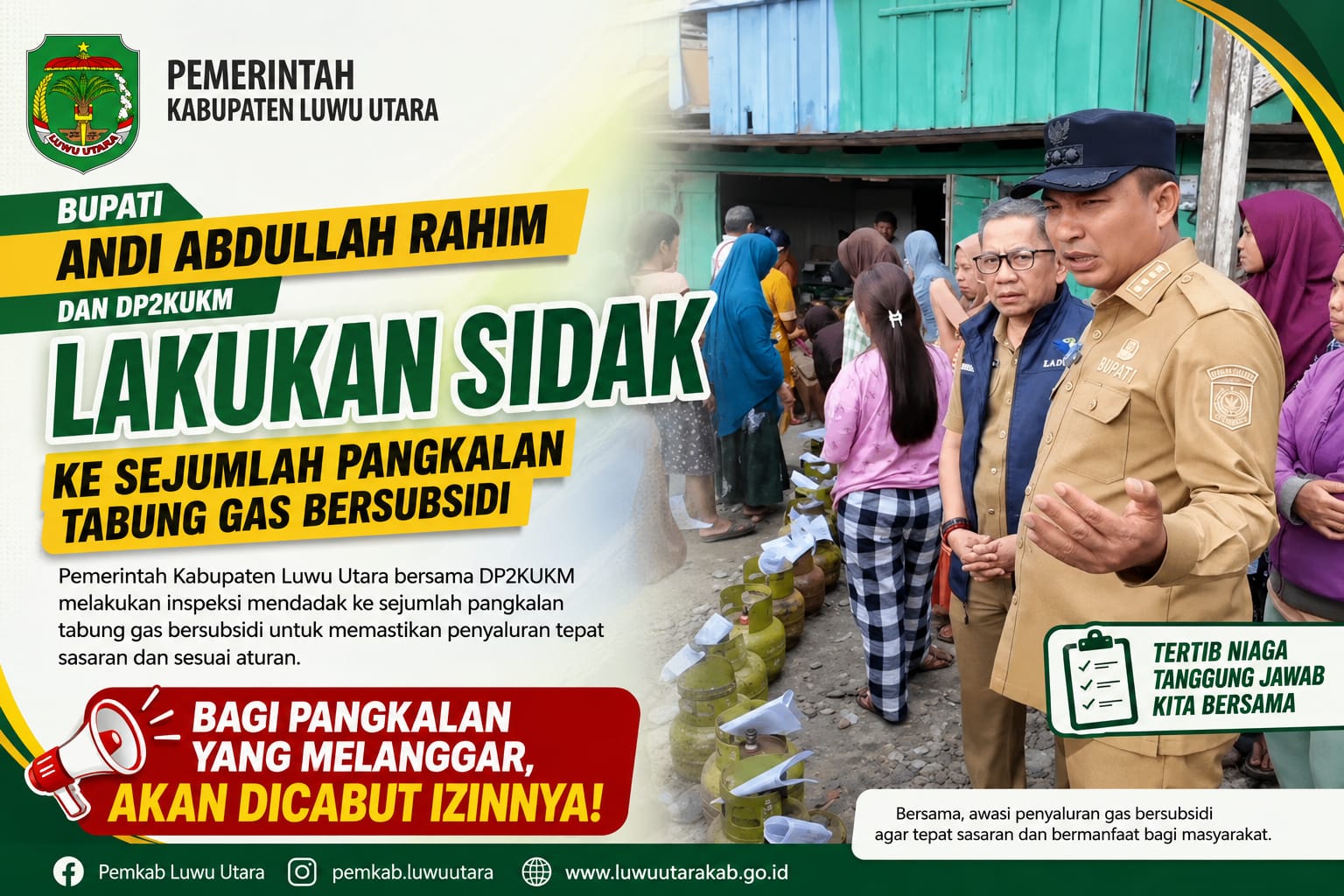 Lima Pangkalan LPG Ditutup, Bupati Luwu Utara: Cabut Izinnya Bila Melanggar