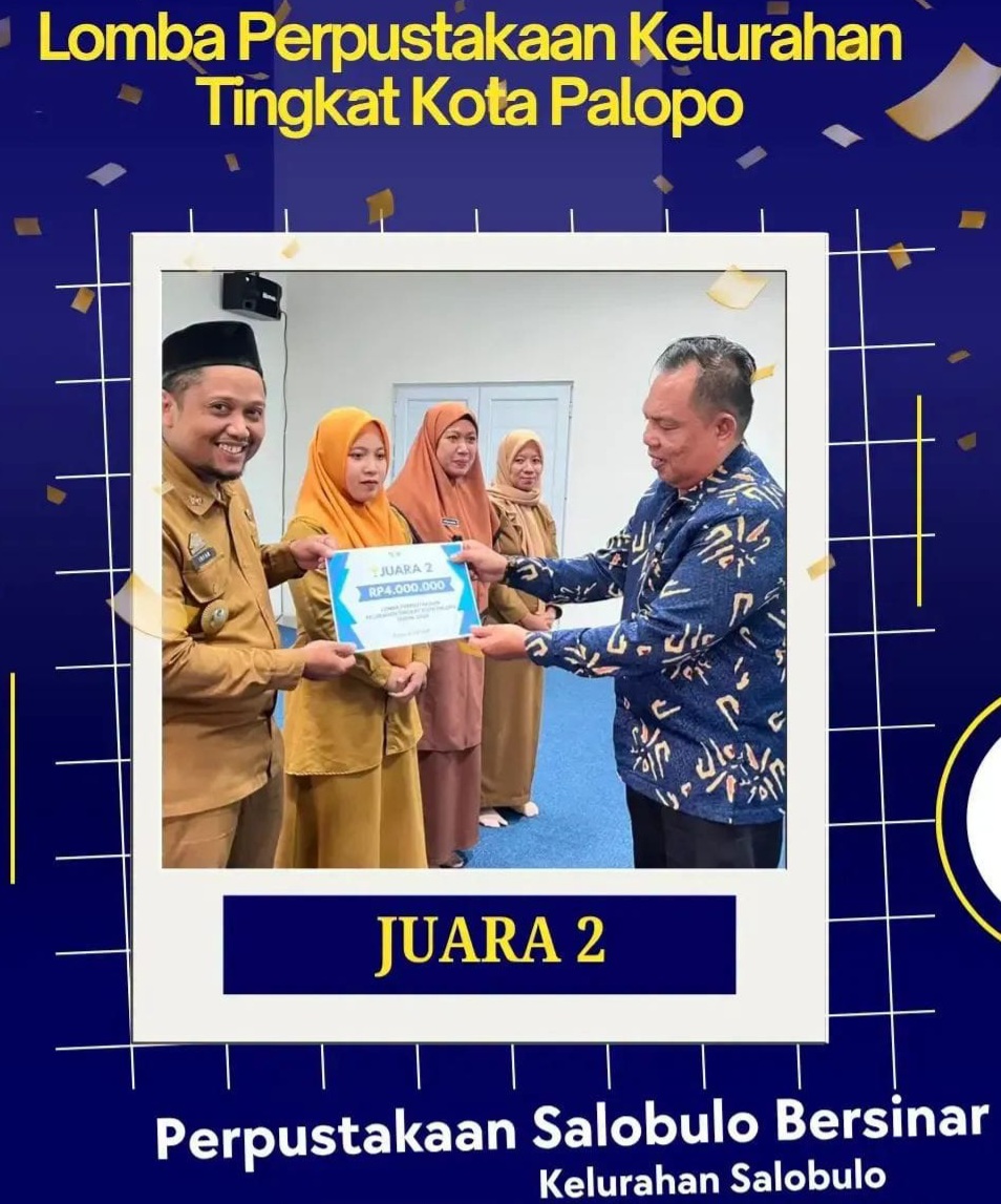 Lurah Salobulo Bangun Perpustakaan untuk Masyarakat , Raih Juara 2 Lomba Perpustakaan Tingkat Kota