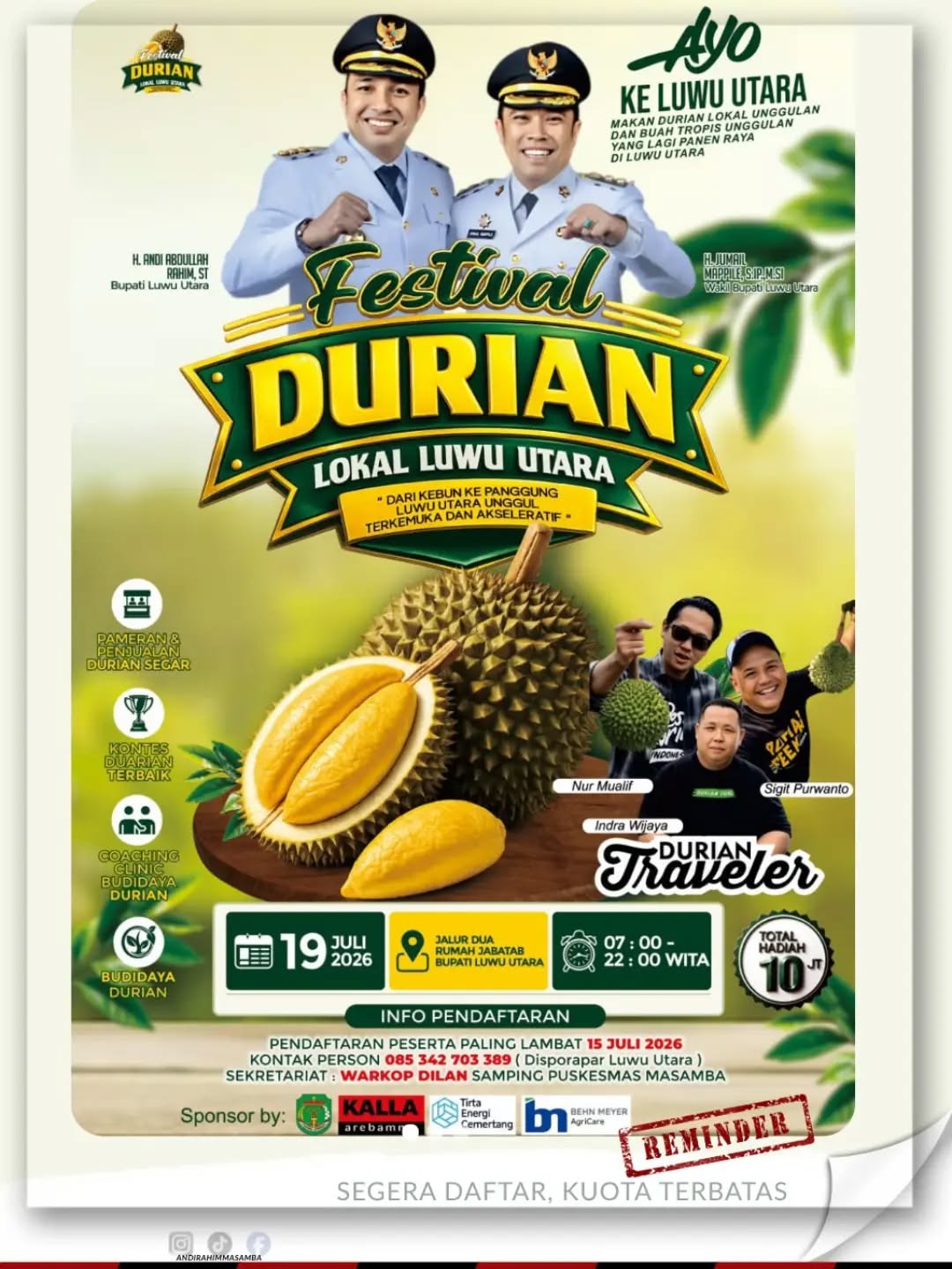 Andi Rahim Harap Munculnya Durian Lokal Tak Kalah dari ‘Pollo Suso’