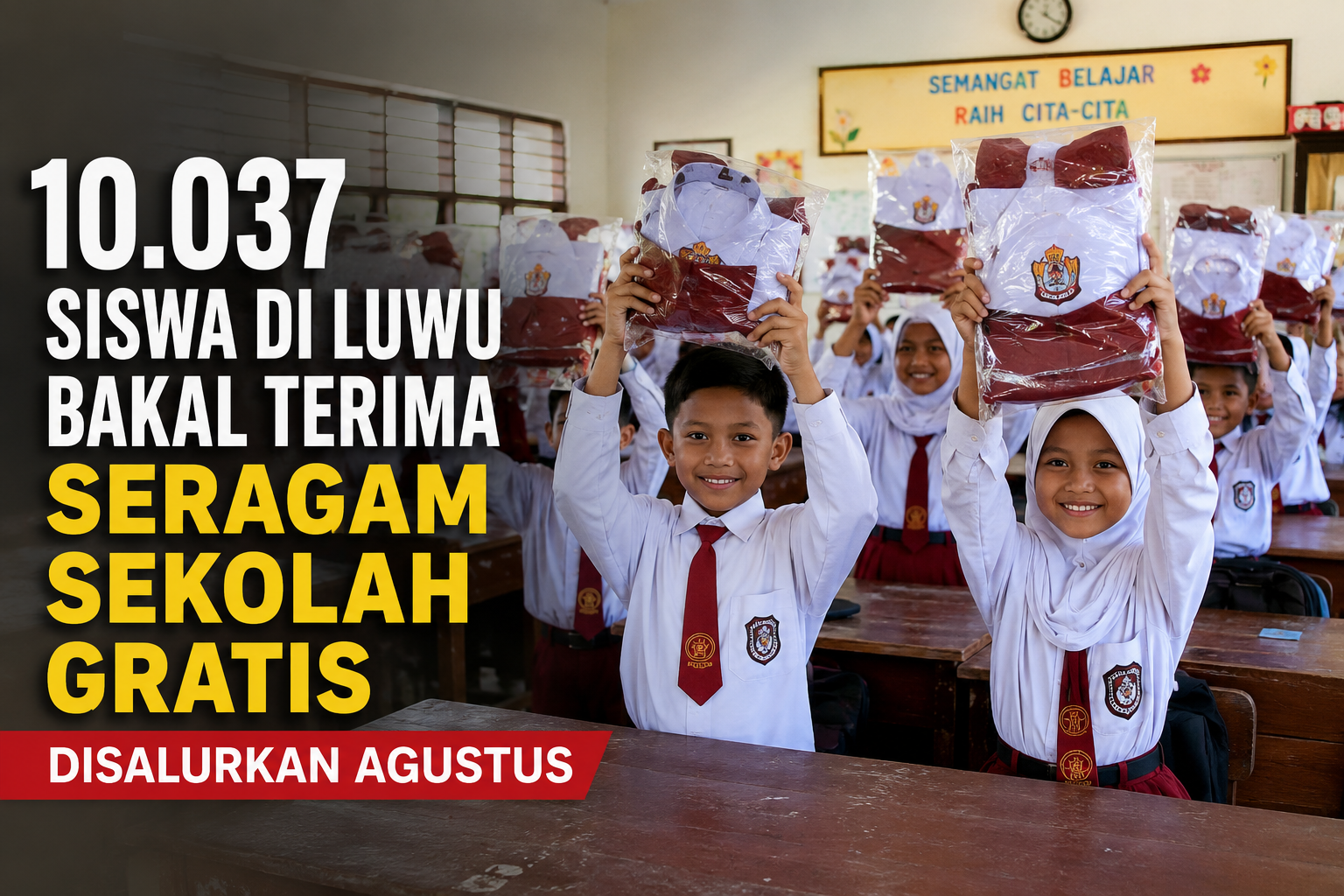 10.037 Siswa di Luwu Akan Terima Seragam Sekolah Gratis, Disalurkan Bulan Agustus