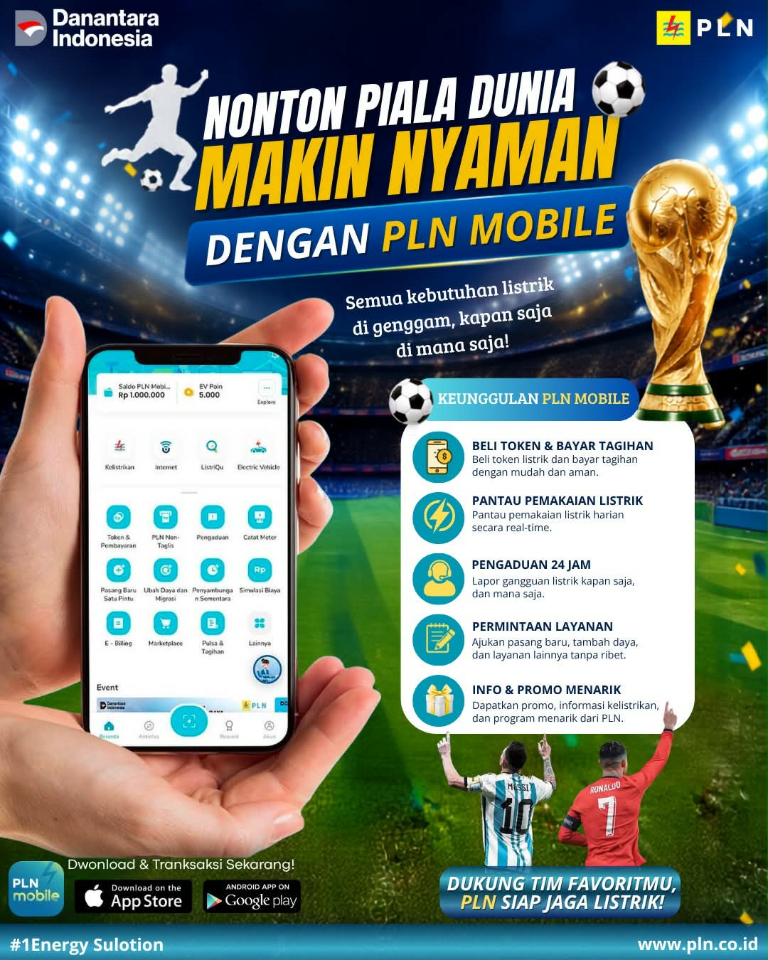 PLN UP3 Palopo Ajak Masyarakat Manfaatkan PLN Mobile Agar Nonton Piala Dunia Lebih Nyaman Tanpa Khawatir Urusan Listrik